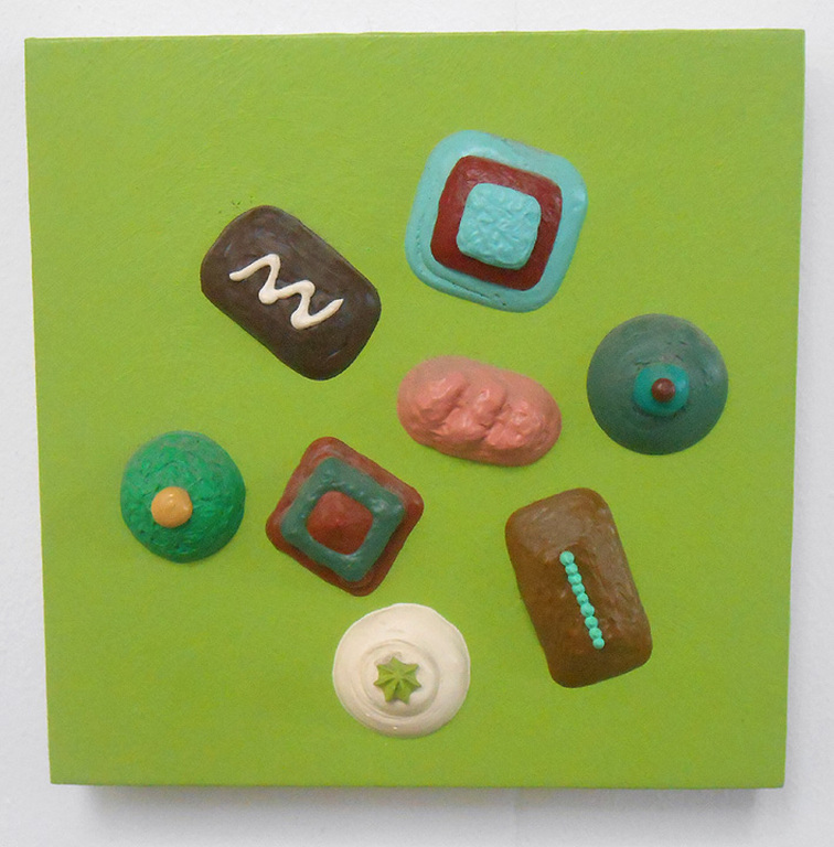 HW Werther, 'Bon 16', Gemodelleerde acrylverf op MDF, 1993 verkocht voor € 45!