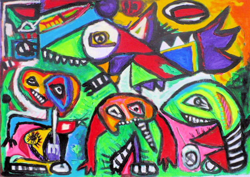 Vrijheid-gemengde techniek op papier-handgesigneerd kopen? Bied vanaf 80!