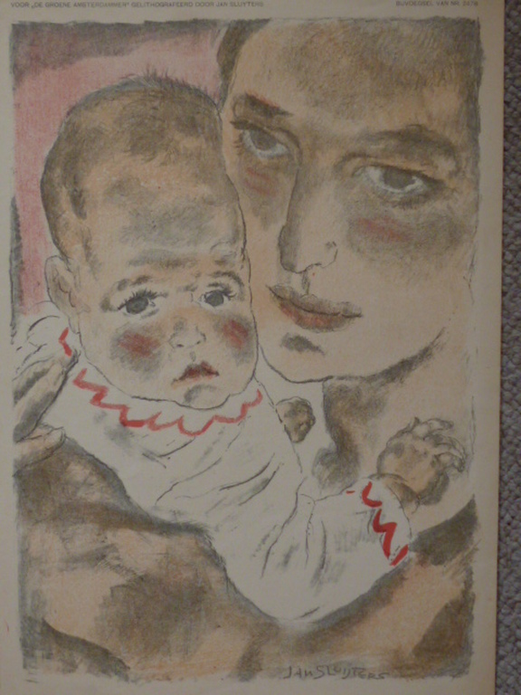Jan Sluijters - kleurenlitho - Moeder met kind verkocht voor € 52!