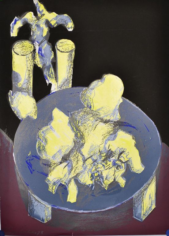 Jan Sierhuis: Litho. De Blauwe tafel kopen? Bied vanaf 1!