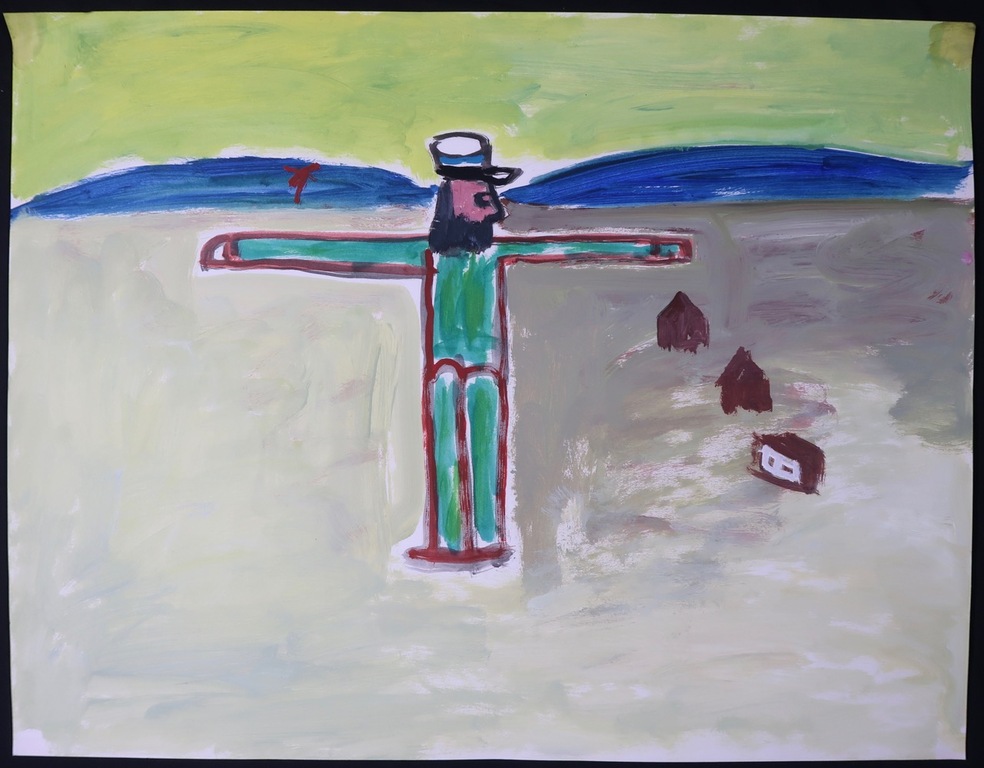 Ruven Levav: Gouache, Figuur in landschap kopen? Bied vanaf 1!