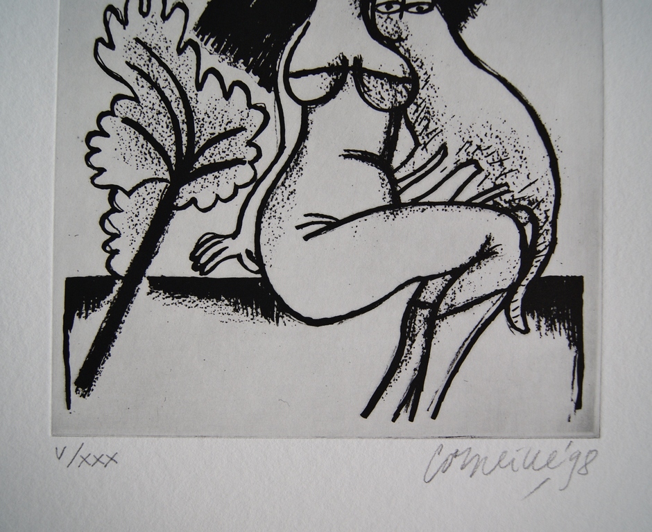 Corneille - Corneille ingelijste ets 'Femmes et oiseaux' - 1998 - oplage V/XXX. kopen? Bied vanaf 195!