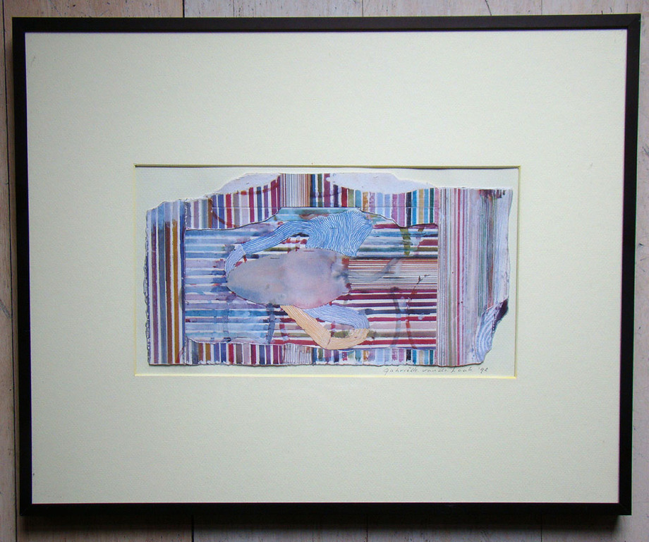 Gabrielle van de Laak, aquarel/collage in lijst, 1992 kopen? Bied vanaf 100!