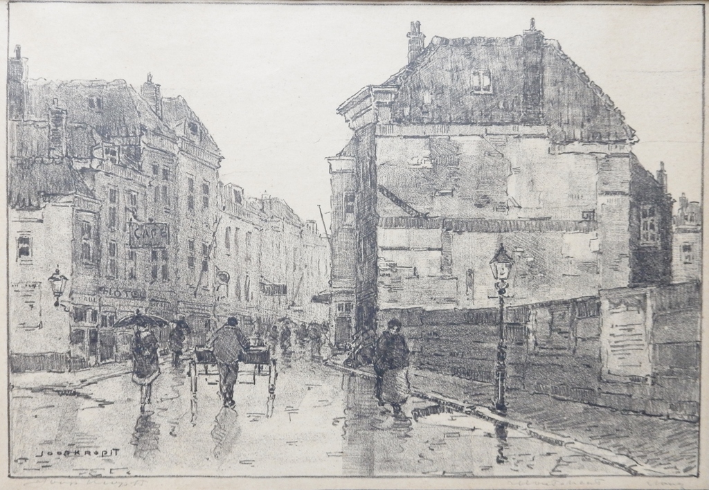 Joop Kropff (1892-1979) - Litho Moutstraat Utrecht verkocht voor € 150!