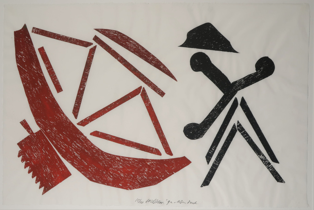 Carel Visser: Houtsnede op Rijstpapier, Z.T. - Ingelijst (Groot!) kopen? Bied vanaf 250!