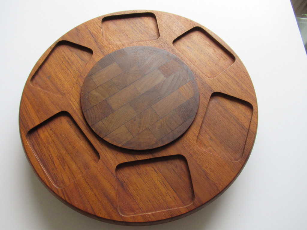 Mandalay: teakhouten draaibare serveerplateau,  kopen? Bied vanaf 1!