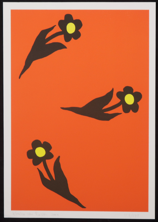 Wouter van Riessen: Zeefdruk, Z.T. Drie bloemen kopen? Bied vanaf 20!