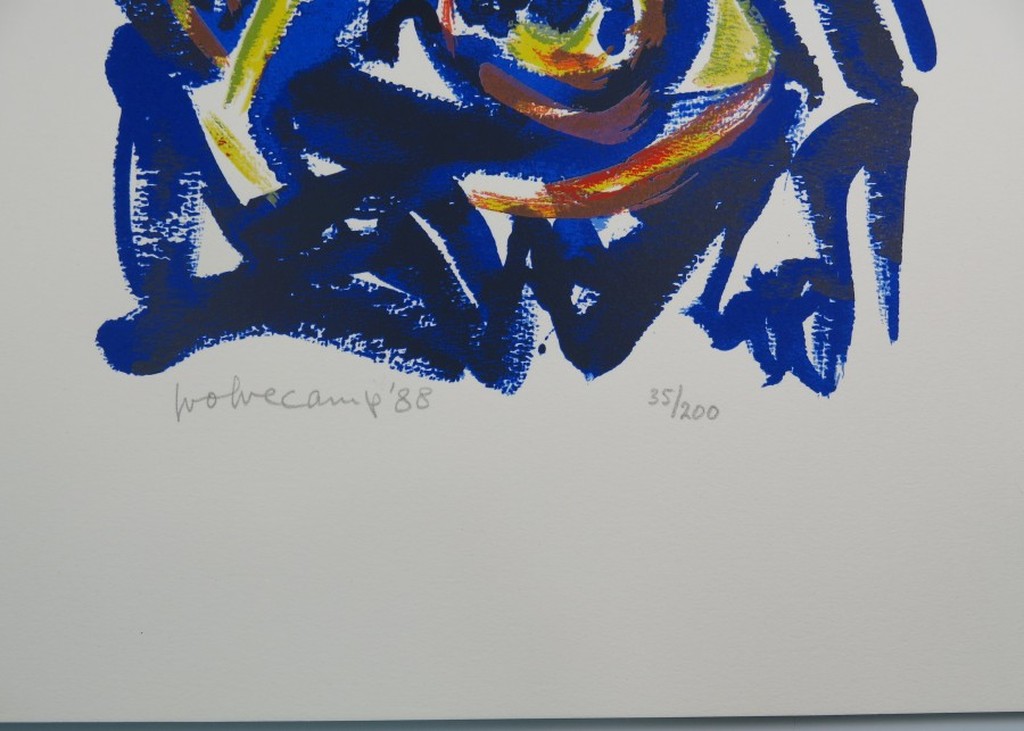 Theo Wolvecamp: Zeefdruk, Blauw figuur kopen? Bied vanaf 160!