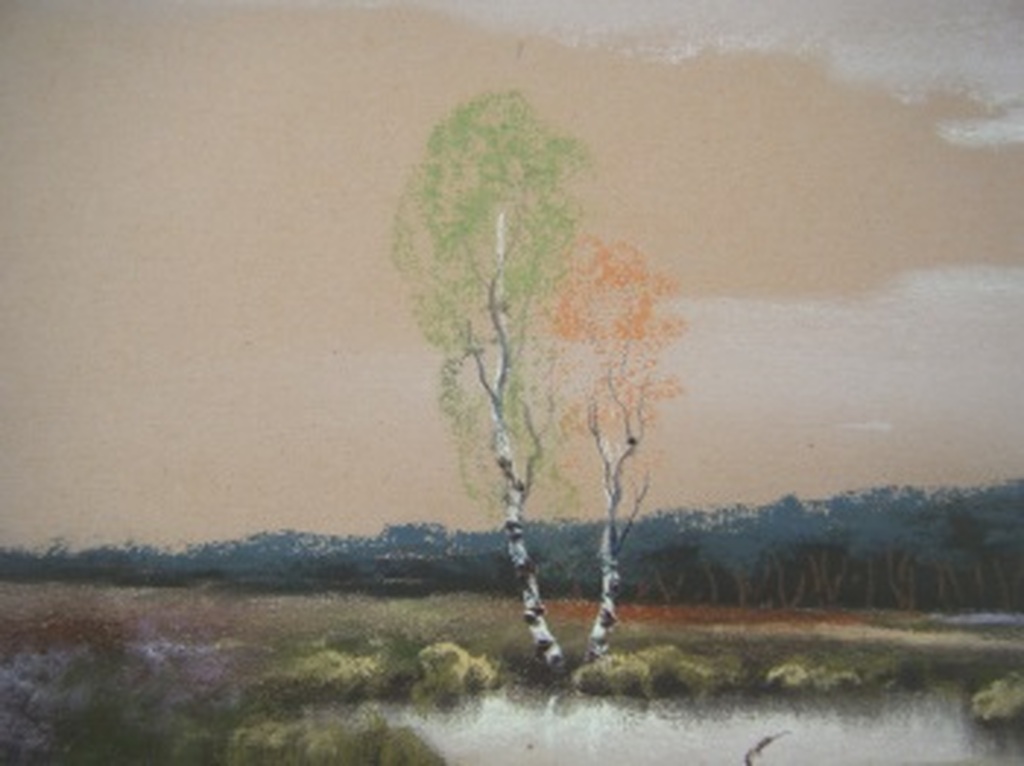 Jan de Groot ,origineel pastel Veluws landschap kopen? Bied vanaf 1!