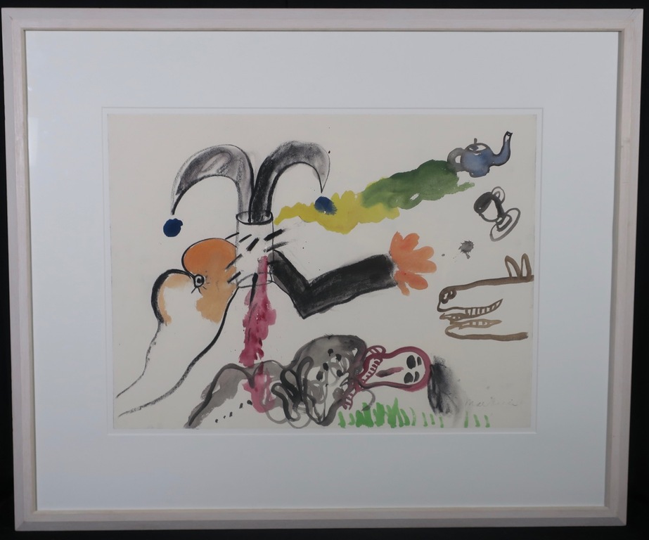 Anton Martineau: Gemengde techniek, Z.T. - Ingelijst (Groot) verkocht voor € 150!