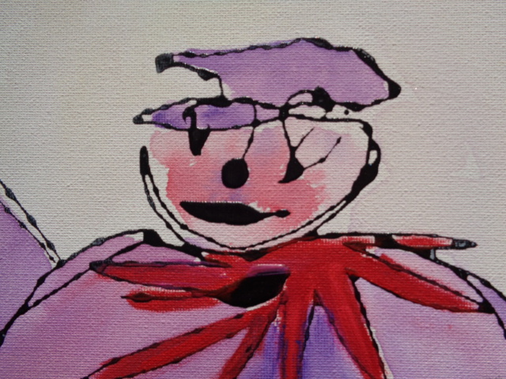 KUNSTENAAR ONBEKEND, CIRCUS JONGLEREN, acrylverf op doek, ONBEKENDE SIGNATUUR kopen? Bied vanaf 1!