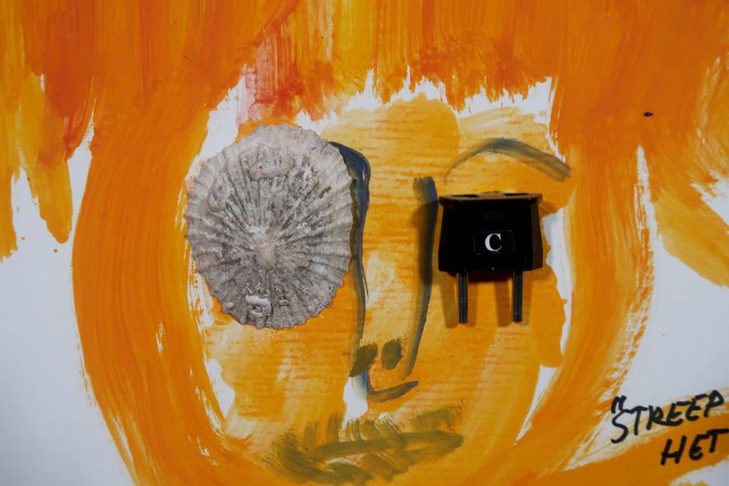 Meertje Kaal: Olieverf op karton, Streep door het verleden - Ingelijst kopen? Bied vanaf 1!