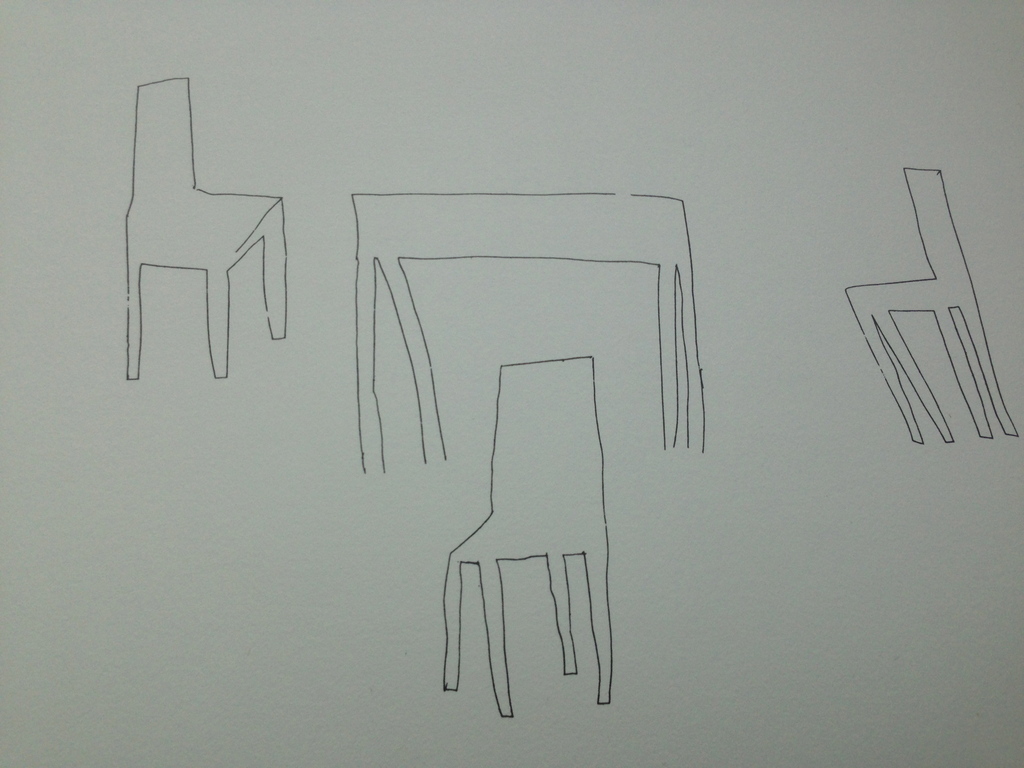 Klaas Gubbels, 1981, gesigneerd, zeefdruk, tafel & stoelen kopen? Bied vanaf 95!