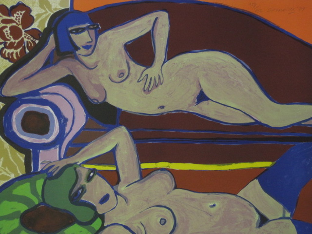 Corneille (1922-2010) origin COBRA 1979 Litho (159/250) "Les deux Amies" gesigd kopen? Bied vanaf 1!