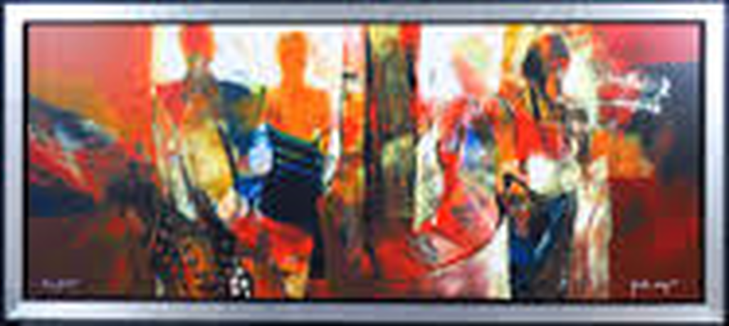 Peter Meijer: Zeefdruk, Zucht naar het westen - Ingelijst (Bijzonder formaat) verkocht voor € 150!