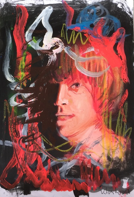 Peter Klashorst - "Brian Jones" - Origineel werk kopen? Bied vanaf 1!