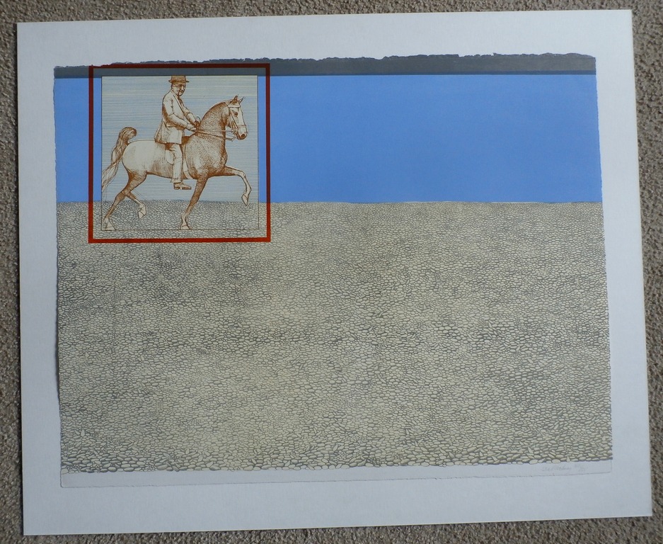 Aat Verhoog - litho: Ruiter op grindweg kopen? Bied vanaf 35!