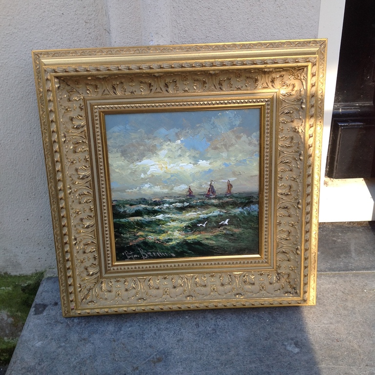 Peter Brouwer, zeegezicht, olieverf op paneel   kopen? Bied vanaf 150!