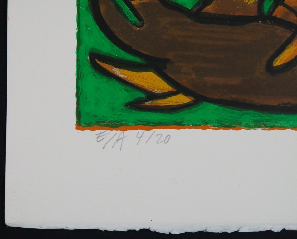 Corneille: Zeefdruk, Z.T. poes en vogel kopen? Bied vanaf 100!