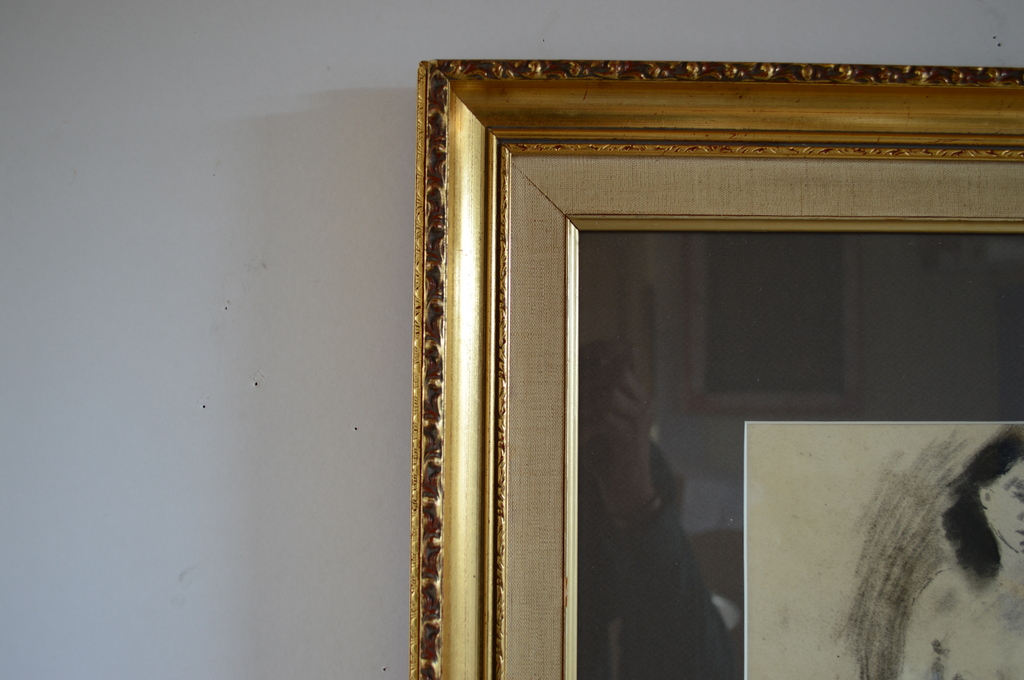 Theo Beerendonk, staand naakt, krijt 28x40 (55x69)  kopen? Bied vanaf 80!