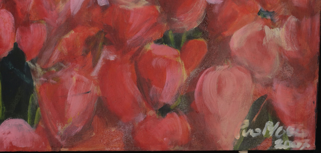 Peter van der Ploeg: Olieverf op doek, Tussen de bloemen  kopen? Bied vanaf 100!