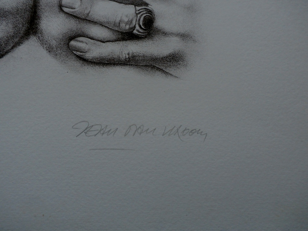 Jean-Paul Vroom - litho: handen op borsten - gesigneerd kopen? Bied vanaf 50!