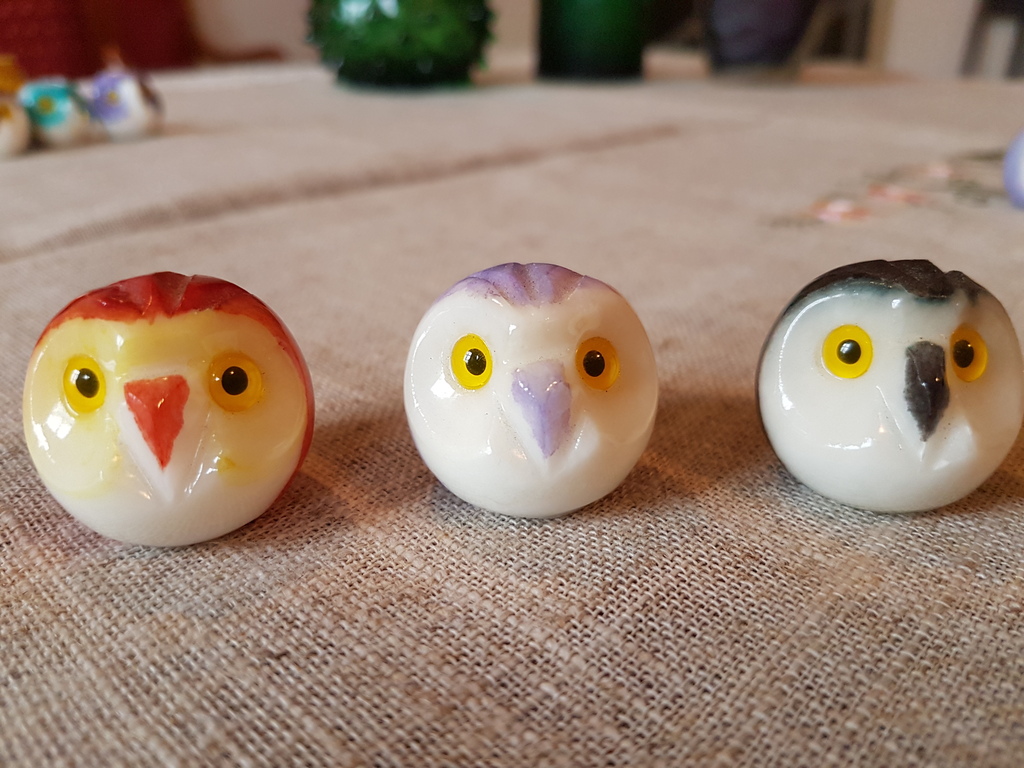 Lot alabaster uil set van 3 pz diameter 3 cm Alabastro Italiano set 23 Volterra  kopen? Bied vanaf 1!