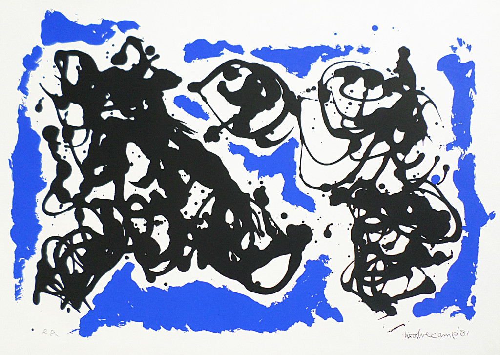 Laatste keer: Theo Wolvecamp - Compositie in blauw en zwart, zeefdruk verkocht voor € 225!