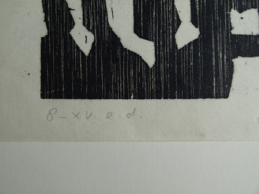 Frits Vanèn :  Houtsnede – Theater I – 1961 – oplage 15 ex. kopen? Bied vanaf 1!