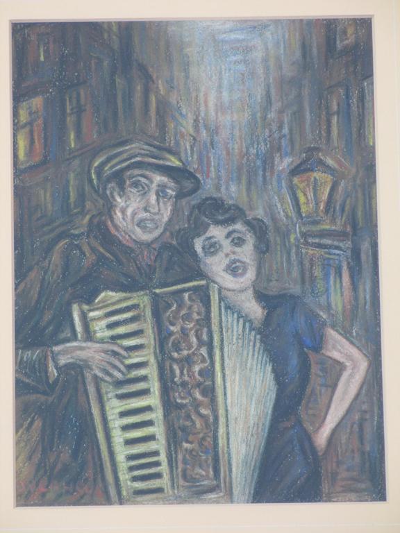 J.A.Verheul, Straatmuzikanten, Pastel kopen? Bied vanaf 75!