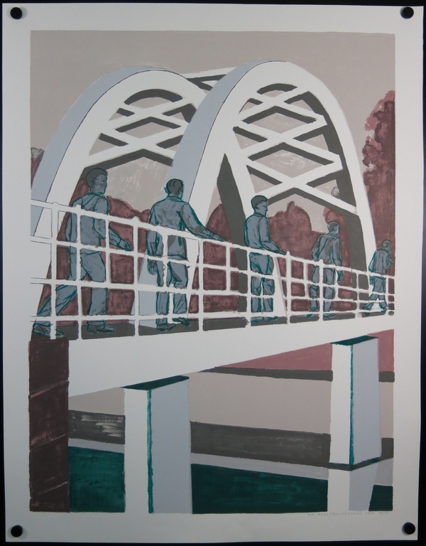 Hans Ebeling Koning: Zeefdruk, Brug rechts  kopen? Bied vanaf 40!