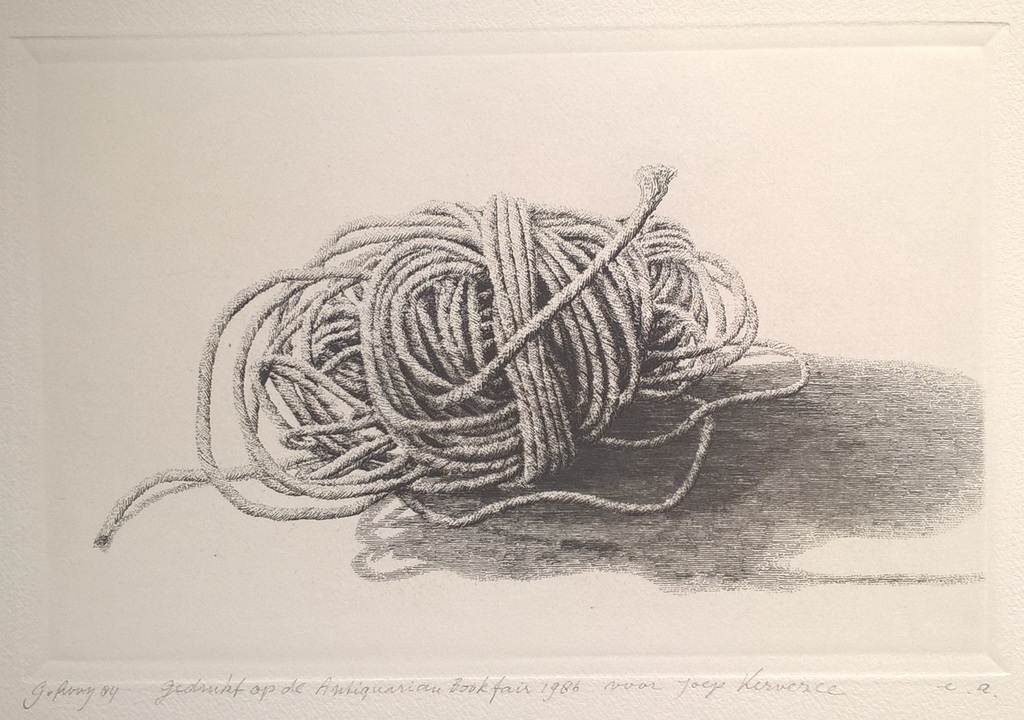 Gerard van Rooy - gesigneerde ets – bolletje wol verkocht voor € 75!