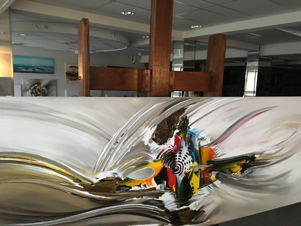 Gena - Abstract " In flight"- Acrylverf op doek kopen? Bied vanaf 200!