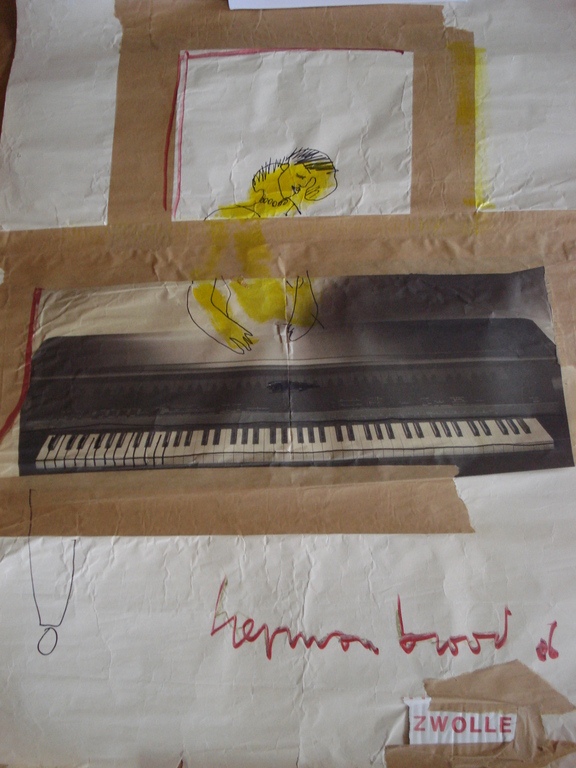 Herman Brood: Zeer grote originele handgesigneerde collage, 1986,  kopen? Bied vanaf 299!