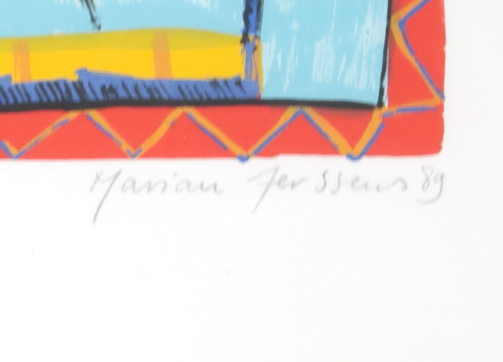 Onbekende kunstenaar: Zeefdruk, Totem III - Ingelijst kopen? Bied vanaf 1!