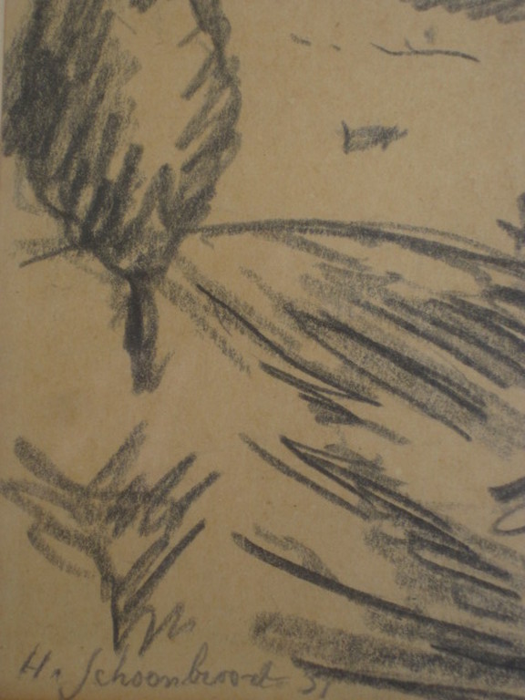 H.Schoonbrood 1898-1972 houtskooltekening "Toscane" gesigneerd kopen? Bied vanaf 1!