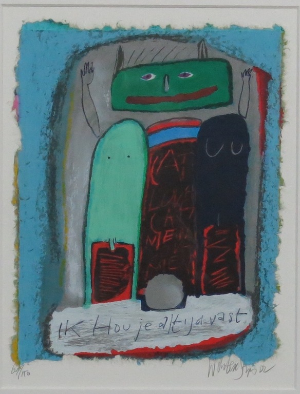 Wouter Stips: Zeefdruk, Ik hou je altijd vast - Ingelijst kopen? Bied vanaf 40!