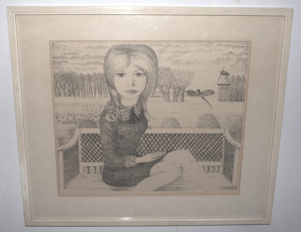 Meisje op een bank - litho uit 1962 - oplage 325 kopen? Bied vanaf 75!