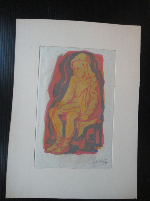 Geert Geerligs (1919-1989), linosnede , portret van een zittende man kopen? Bied vanaf 1!