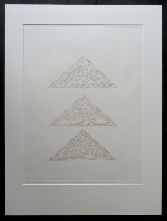 Ko Oosterkerk - ets: Drie driehoeken in rood  - 1978 kopen? Bied vanaf 75!