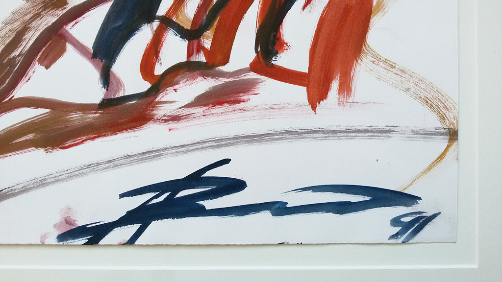 Knielend naakt, gouache op papier (in passe-partout) kopen? Bied vanaf 1!