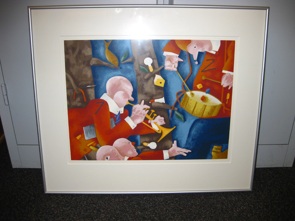 Emilio Tadini, zeefdruk, Suonatori kopen? Bied vanaf 150!