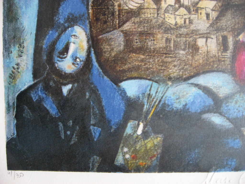 Marc Chagall: Kleurenlitho 'Autour d'elle' -  750 ex. kopen? Bied vanaf 169!