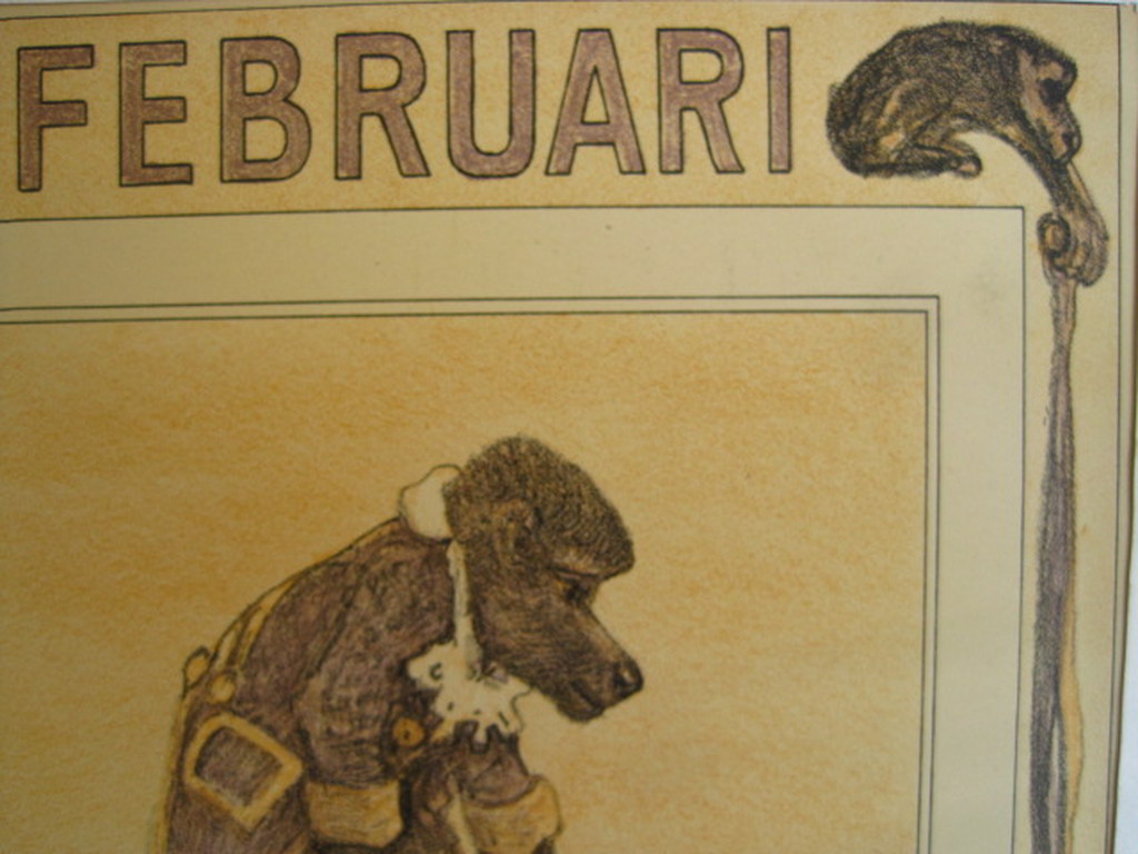 Magnifieke 1906 Litho Th. v Hoytema (1863) Baviaan (kalender going to the Zoo) kopen? Bied vanaf 1!