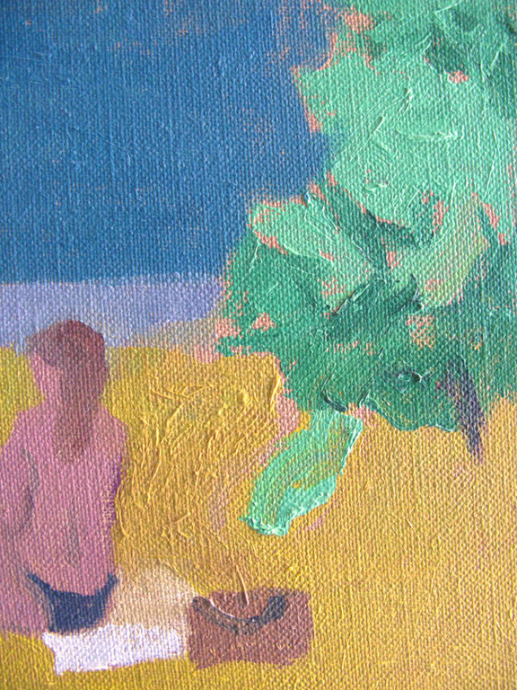 Hendrik Jan Visser - STRANDDAG - olieverf op doek kopen? Bied vanaf 1!