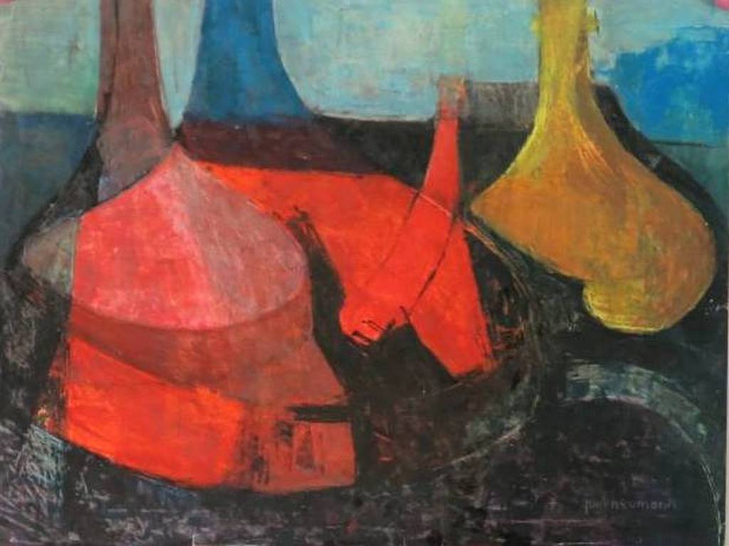 Juul Neumann: Gemengde techniek; acryl en krijt, Zonder titel kopen? Bied vanaf 70!