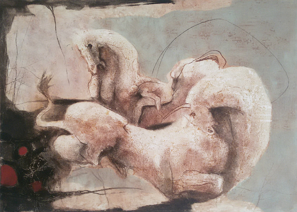 Ru van Rossem - Camargue, aquatint ets met reliëfdruk verkocht voor € 175!