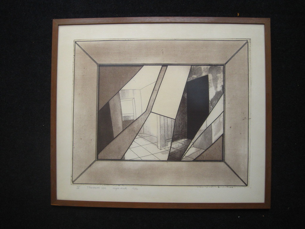 Figuratieve abstractie van Ton van Os (1941-) Ets Aquatint IV "Broken Mirror" 72 kopen? Bied vanaf 1!