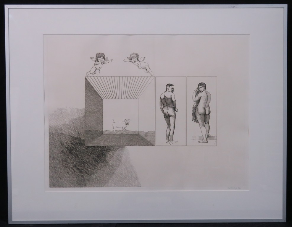 Aat Verhoog: Ets, Een leuke kleine hond - Ingelijst kopen? Bied vanaf 50!