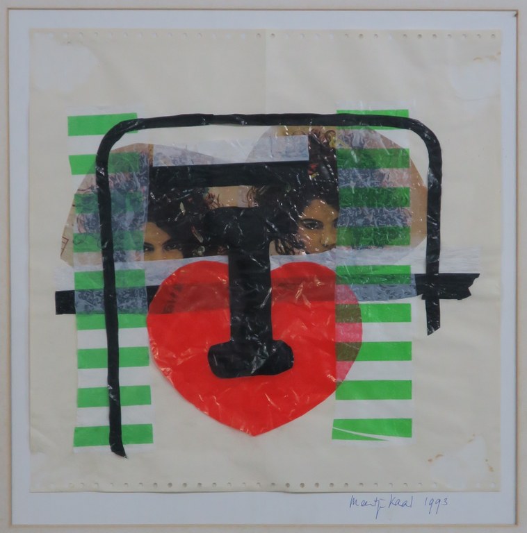 Meertje Kaal: Collage op papier, Zonder titel - Ingelijst kopen? Bied vanaf 1!